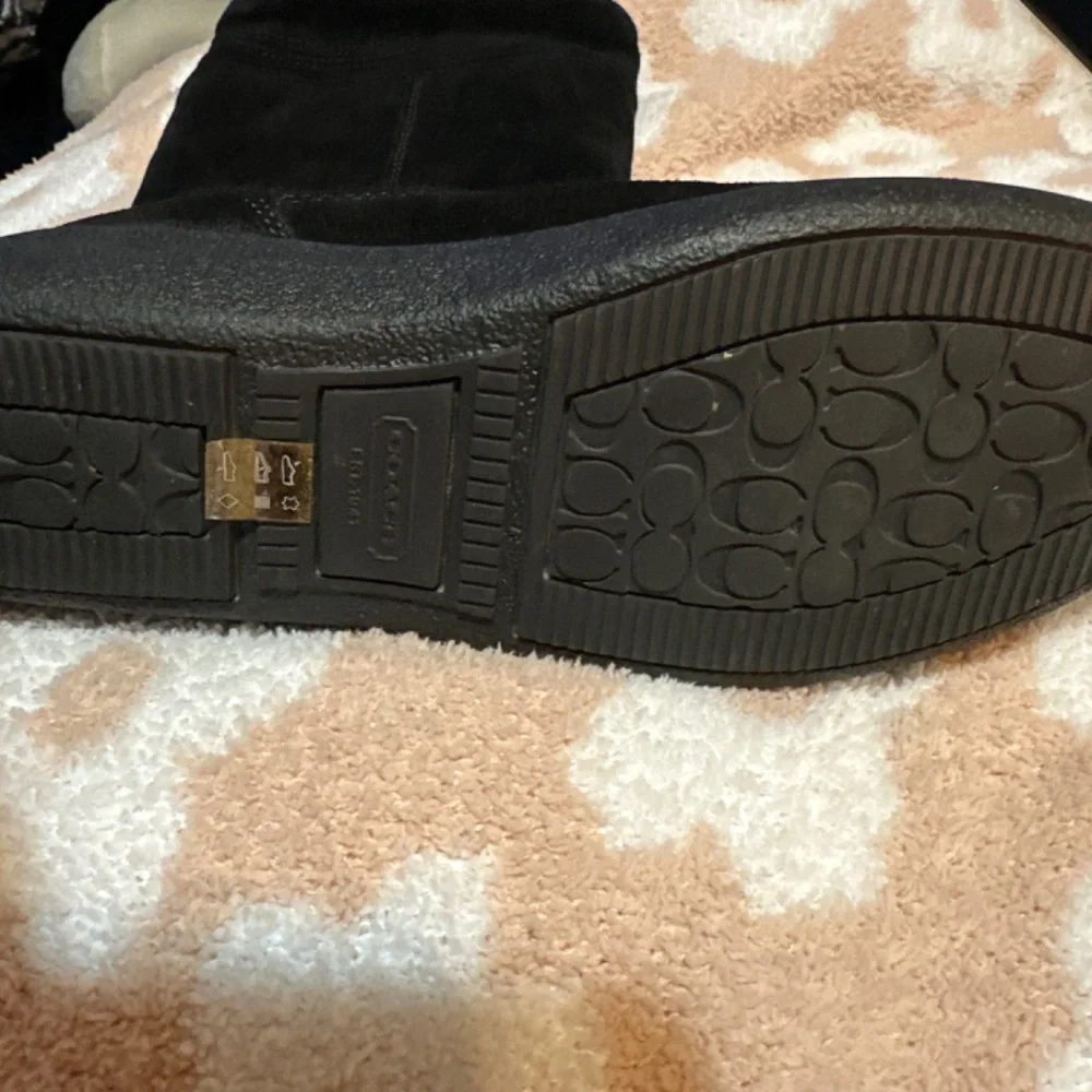 Coach Black Suede Winter Boots with Silver Detail - Picture 3 of 3